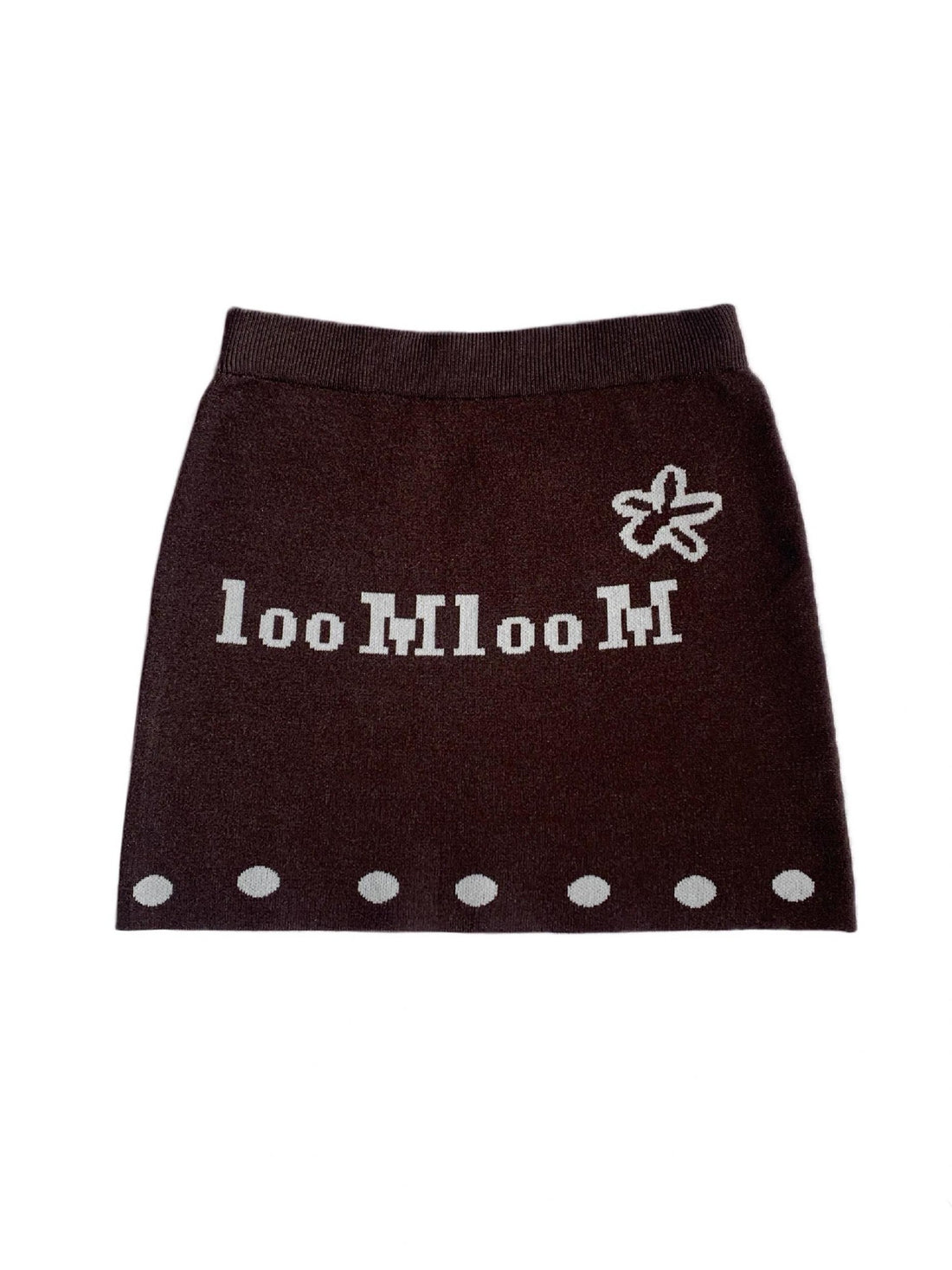 bae bi Polka Dot Puppy Illustration Asymmetric Slanted Neck Women&