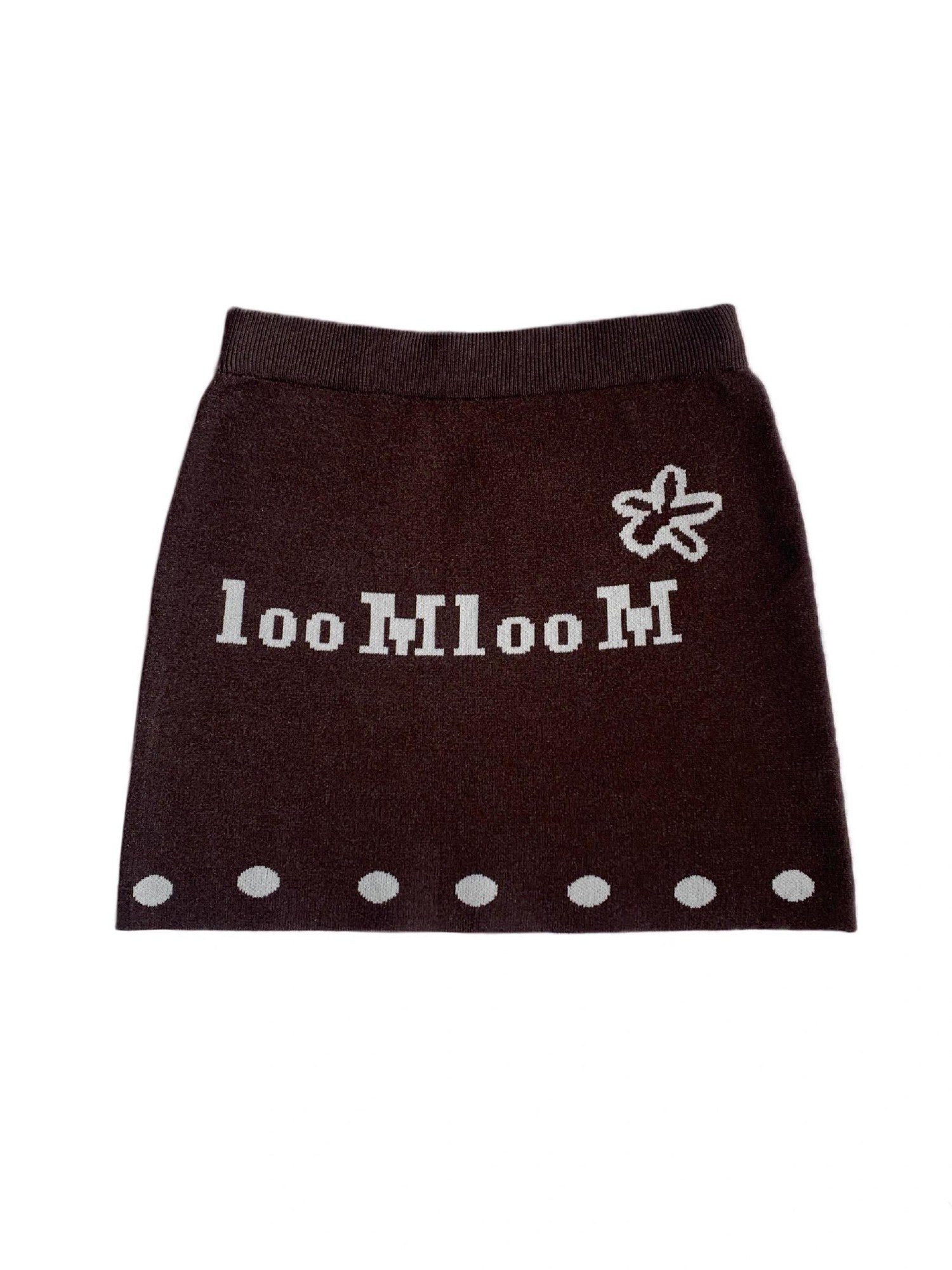 bae bi Polka Dot Puppy Illustration Asymmetric Slanted Neck Women&