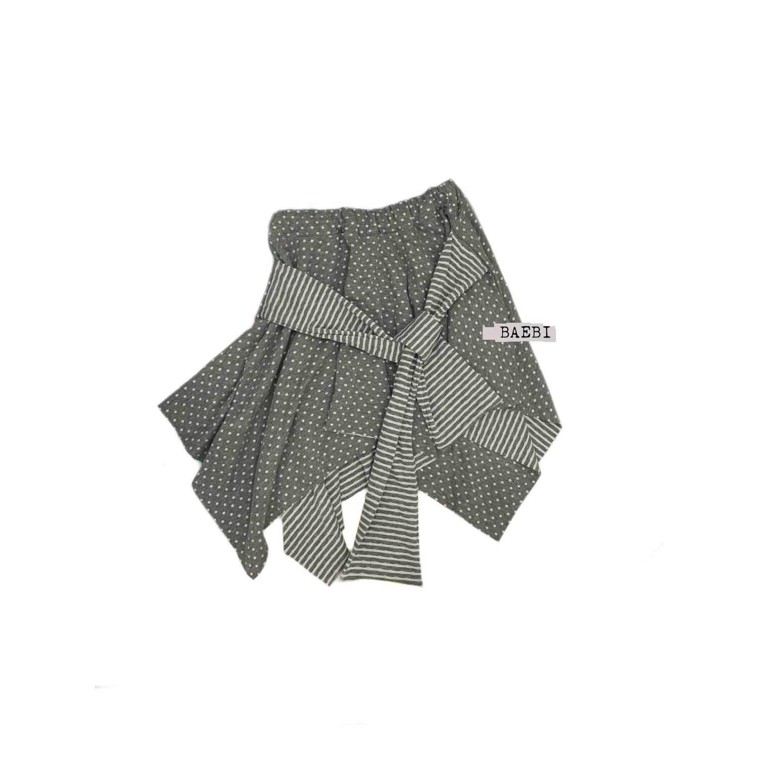 bae_bi_Polka_Dot_Stripe_Patchwork_Asymmetric_Women&