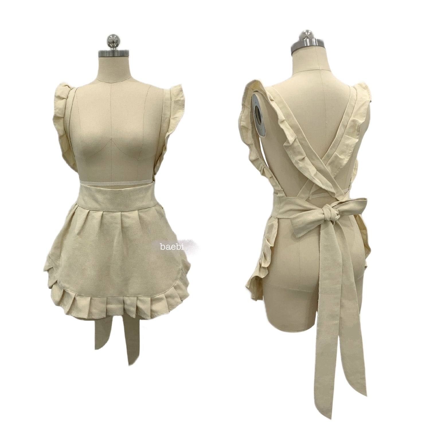 bae_bi_Ruffled_Cross_Back_Pinafore_Lined_Elastic_Waist_Women&