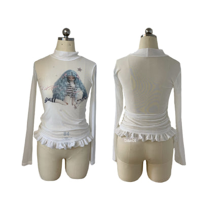 bae_bi_Sheer_Mesh_Star_And_Cross_Print_Women&