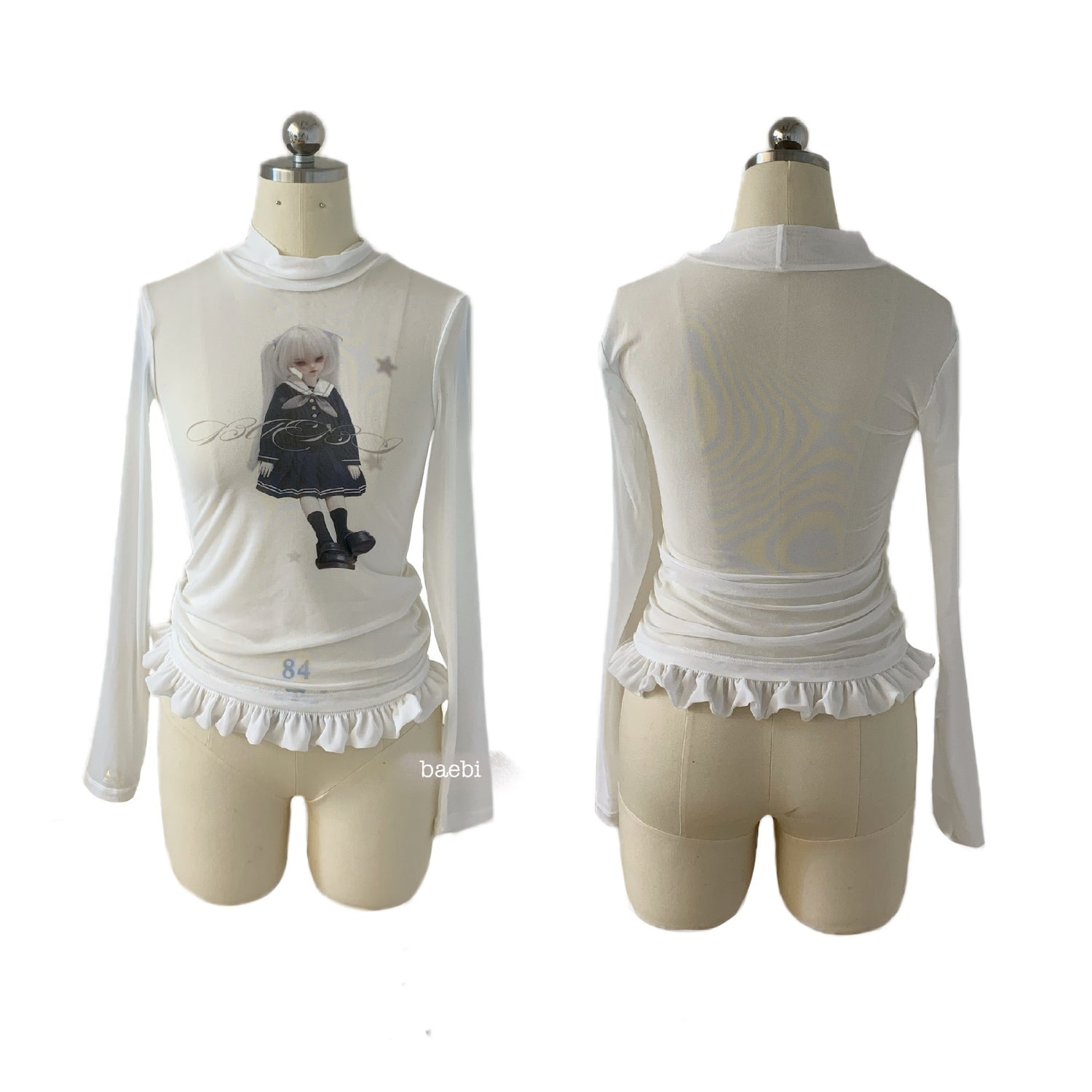 bae_bi_Sheer_Mesh_Star_And_Cross_Print_Women&