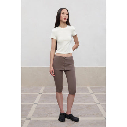 RUN TO THE FUTURE Cooling Modal Casual Slim Fit Crew Neck Short Sleeve Women Crop Tops