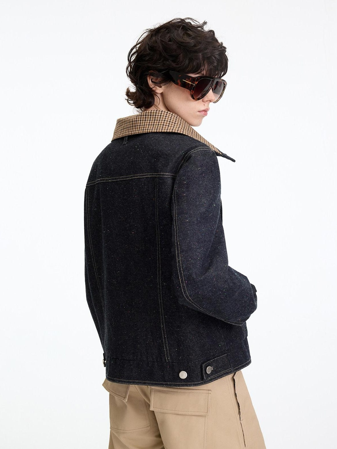 RUN TO THE FUTURE Indigo Relaxed Commuter Loose Fit Long Sleeve Solid Single Button Denim Jackets