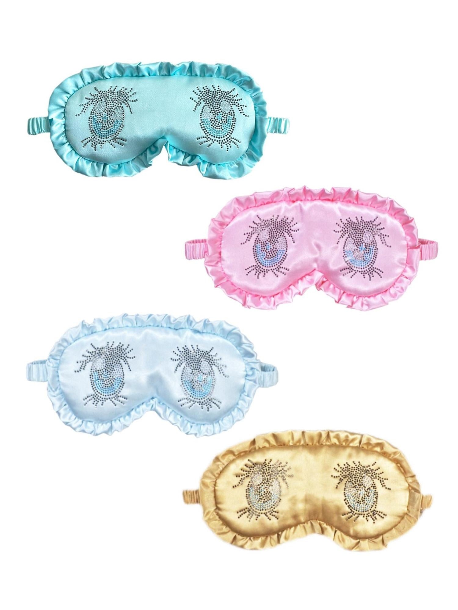 nit alcove Soft Cute Soothing Silk Eye Mask Polka Dot And Solid Colors Sleep Accessories