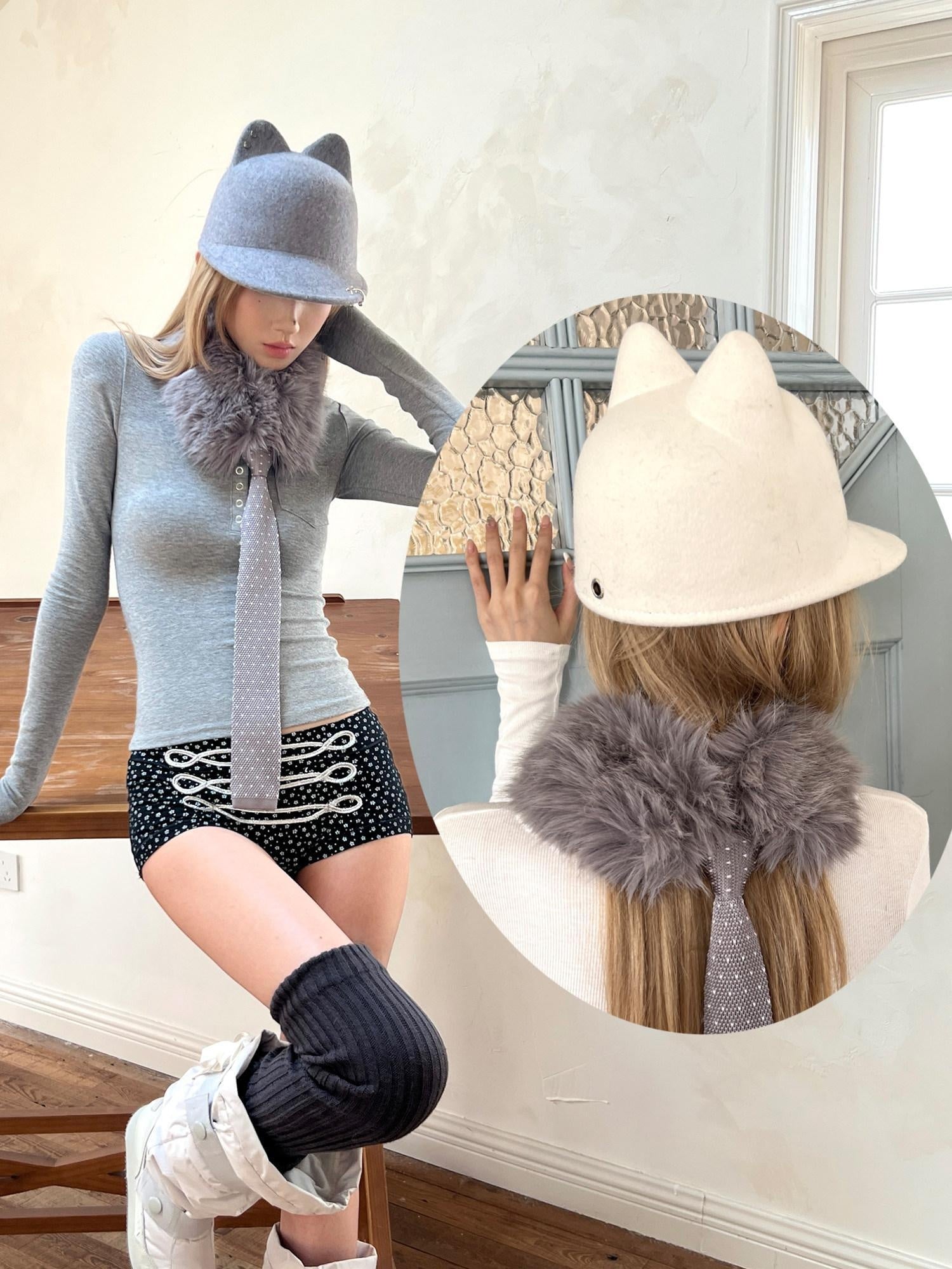 nit alcove Cozy Wool Adjustable Casual Unisex Riding Cap Flat Brim Hats