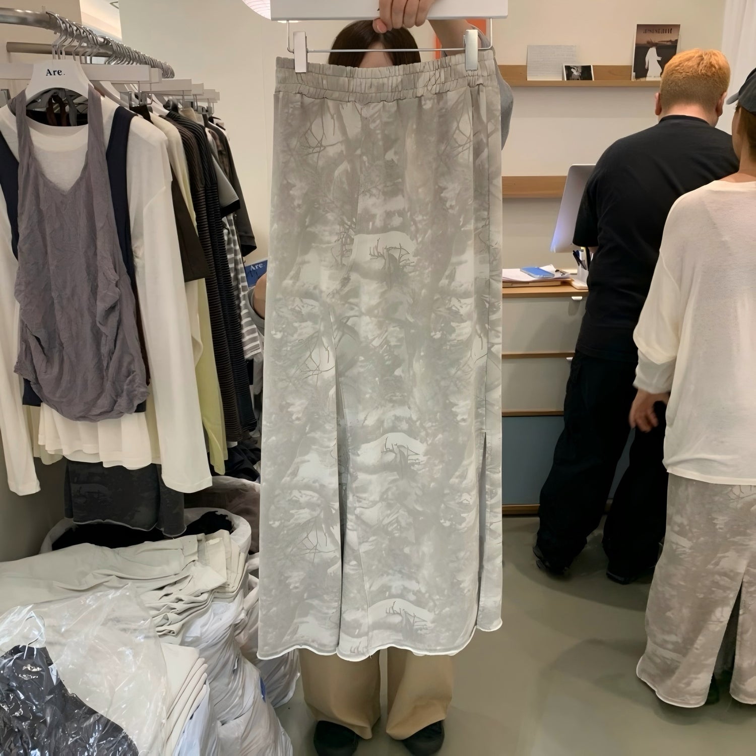 Flattering Slim Fit A Line Midi Mid Waist Casual Women One Size Skirt