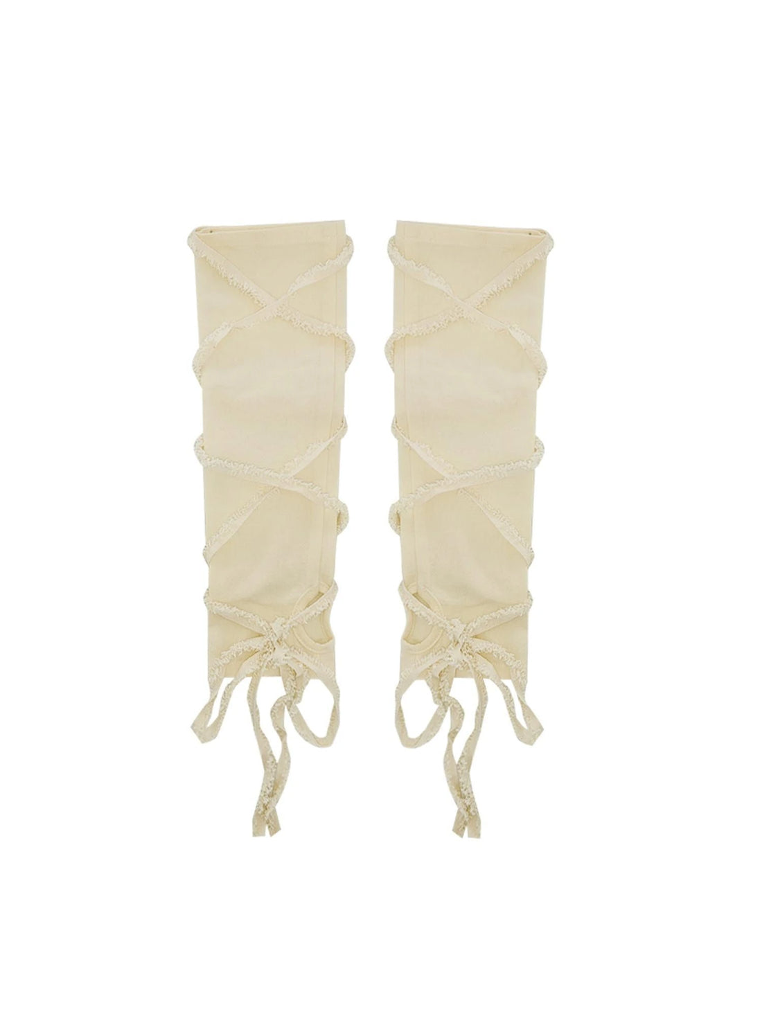 Wireless Possibilities Tie Detail Beige Multi Style Sleeve Accent