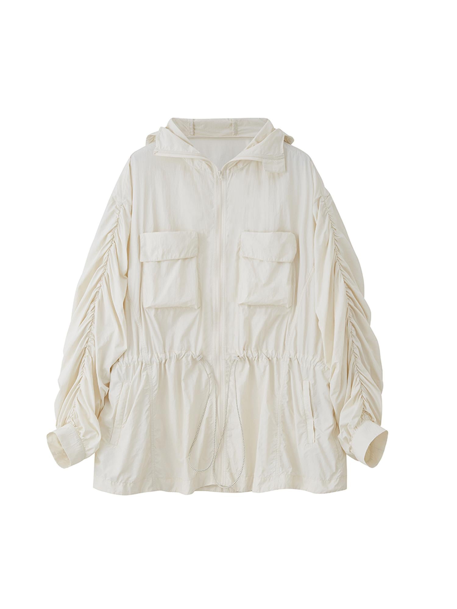 DIDDI MODA Long Loose Sunproof Coat With Pockets Waistband