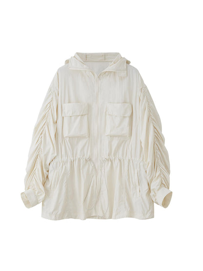 DIDDI MODA Long Loose Sunproof Coat With Pockets Waistband
