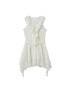 DIDDI MODA Layered Ruffle V Neck Lace Trim Sheath Dress