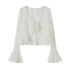 DIDDI MODA Lazy Tie Lace Sheer Cropped Cover Up