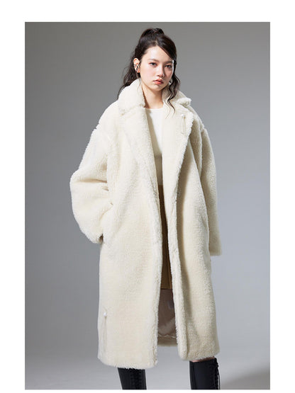 DIDDI MODA Teddy Bear Floral Patch Overcoat