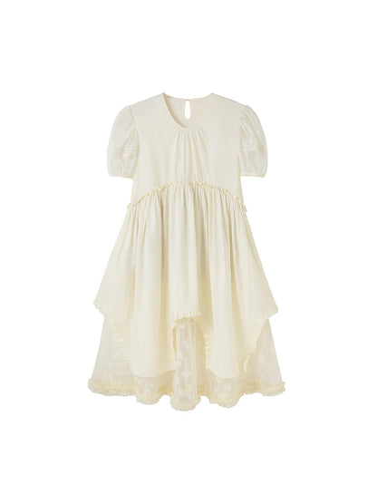 DIDDI MODA Sweetheart Lace Hem Shirt Dress