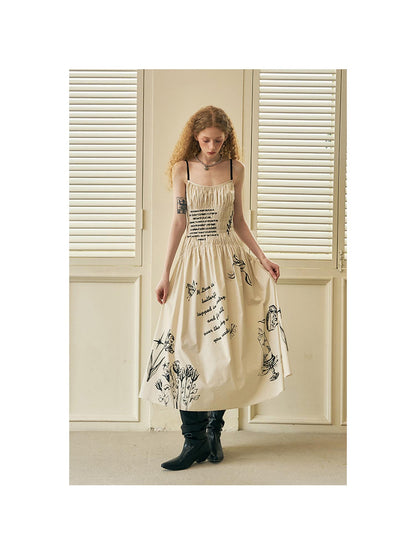 DIDDI MODA Gothic Smocked Floral Sundress