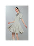 DIDDI MODA Vintage Knit Layered A Line Dress With Contrast Trim