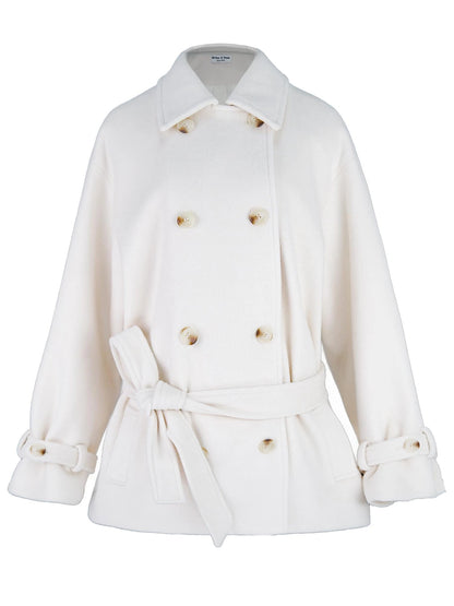 Black Detachable Faux Fur Cape Shoulder Coat Jacket