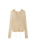 DIDDI MODA Lace Knit Bow Hooded Top