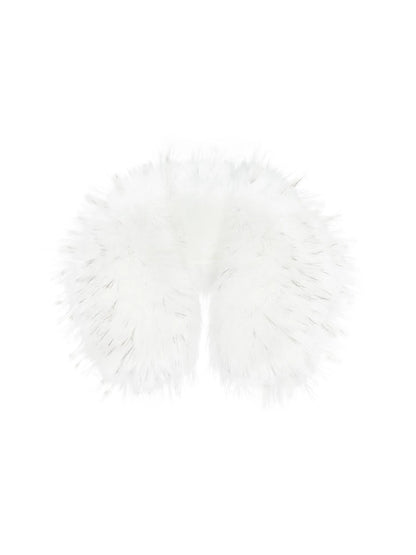 Black Detachable Faux Fur Cape Shoulder Coat Jacket