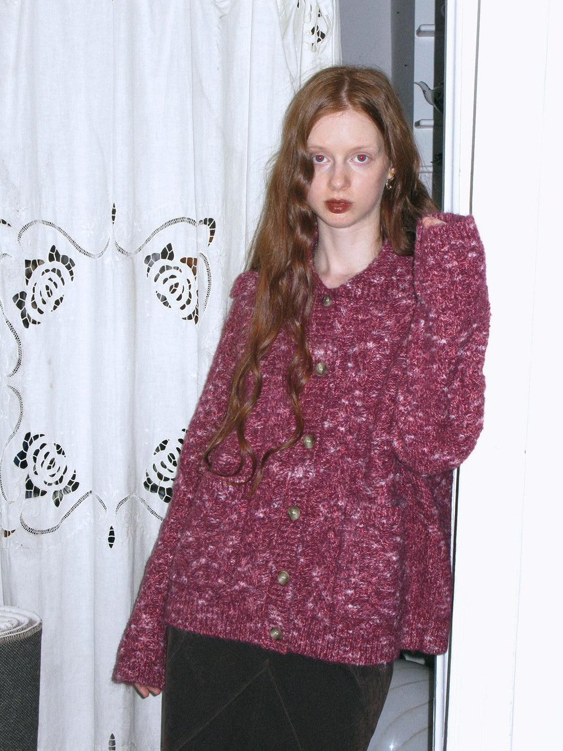 Dorydory Raspberry Red Heavily Crafted Thick Outerwear Women&