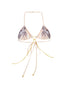 OfAkiva Golden Chain Bird Tattoo Print Bikini Set