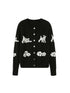 DIDDI MODA Playful Bow Bead Embroidered Knit Cardigan