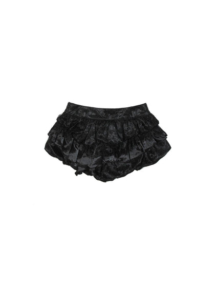 ARIADNAw Layered Lace Satin Punk Goth Bloomer Shorts
