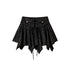 NO ROMANCE Vintage Gothic Punk Studded Asymmetric Leather Mini Skirt