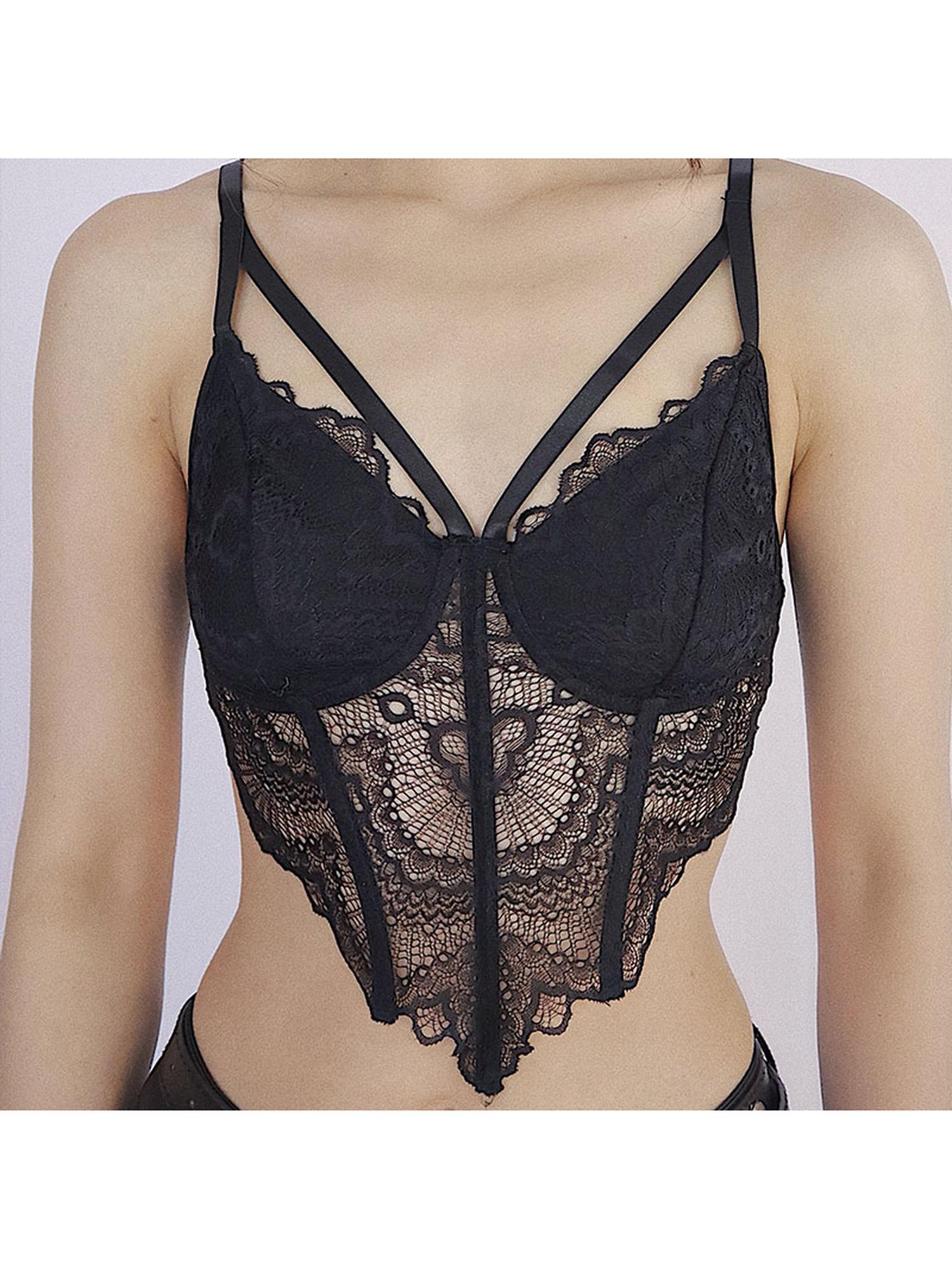WSW WUSHENWU Lace Desire Versatile Black White Camisole