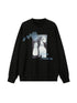 DIDDI MODA Cat Dog Crown Embroidered Loose Cotton Sweatshirt
