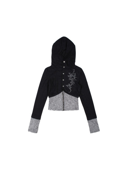 Retro Y2K Punk Knit Cropped Jacket