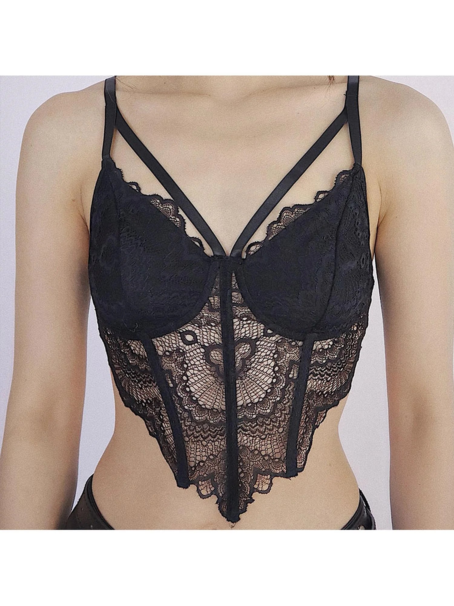 Lace Desire Versatile Black White Camisole