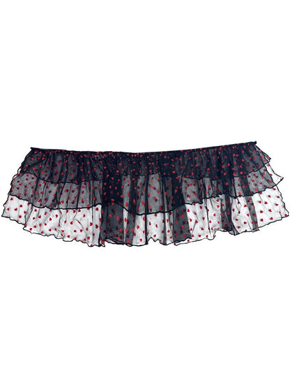 Layered Ruffle Ballet Skirt With Bow &amp; Dots Mini Skirt
