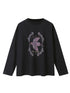 DIDDI MODA Swallow Print Loose Fit Vintage Tee