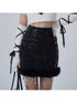 WSW WUSHENWU Scarlet Faux Leather Patchwork Mini Skirt