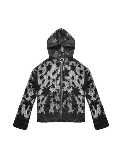 WSW WUSHENWU Nirvana Mesh Hooded Sweatshirt Unisex Cropped Jacket Style