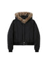 DIDDI MODA Detachable Zip Cape Hooded Short Puffer Jacket