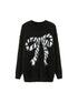 DIDDI MODA Butterfly Bow Knit Sweater With Faux Fur Trim
