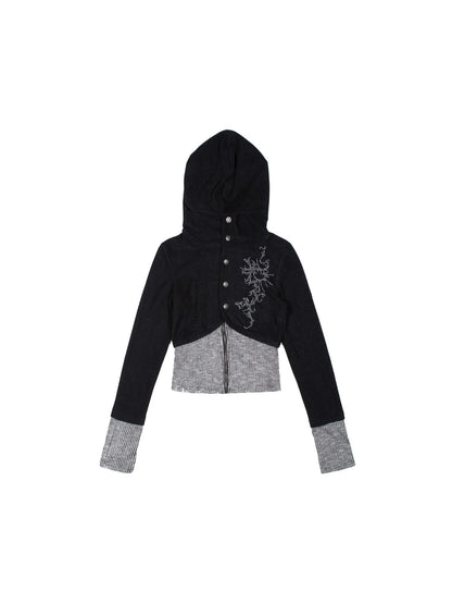 Retro Y2K Punk Knit Cropped Jacket