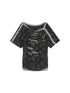 ARIADNAw Vintage Y2K Collage Tee Asymmetrical Cut Out Top Retro Contrast Splicing