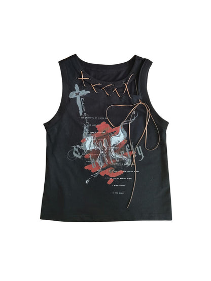 WSW WUSHENWU Wsw 2023 Tie Front Loose Vest