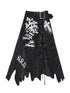 Punk Gothic Lace Asymmetrical Leather Skirt Dresses