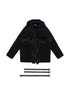 ARIADNAw Punk Faux Fur Wool Lined Collar Coat Winter Oversize Mid Length
