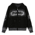 DIDDI MODA Gradient Knit Zip Hoodie With Speckle Jacquard