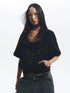 Loose Stand Collar Multi Panel Ribbed Hoodie With Double Zipper