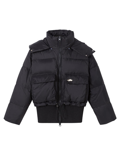 DIDDI MODA Puffy Cropped Quilted Jacket With Wide Ribbing