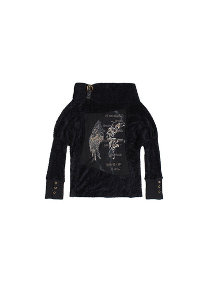 ARIADNAw Punk Bat Sleeve Knit Top