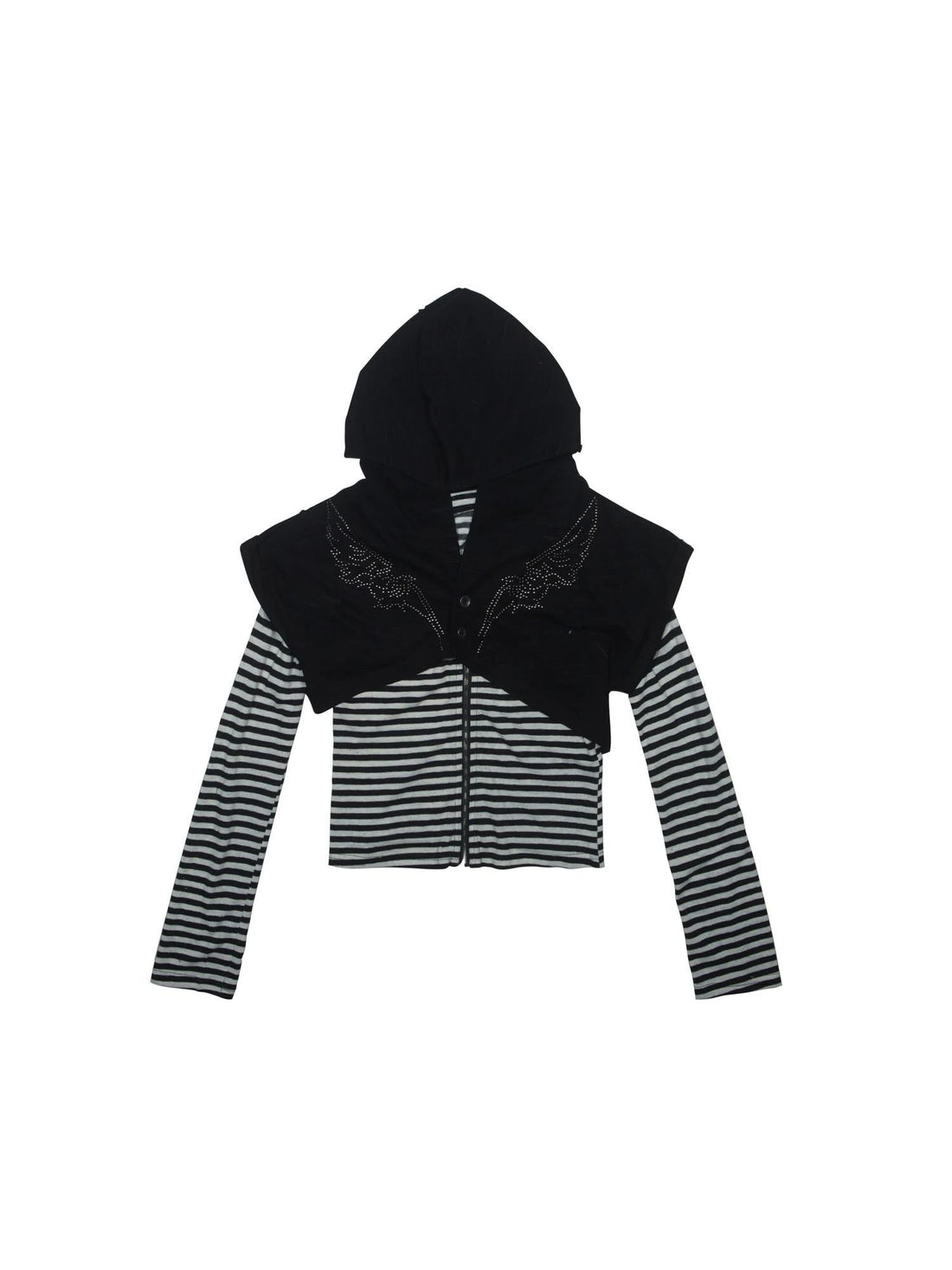 Ariadna Winged Diamond Punk Hooded Streetwear Jacket