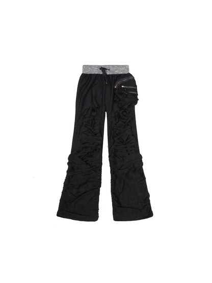 Y2K Low Rise Ripped Wide Leg Punk Denim Pants