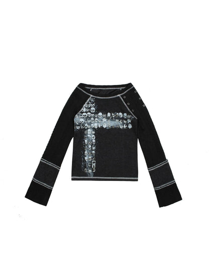 Ariadna Punk Rock Print Elastic High Waist Women Pants